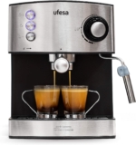 Ufesa CE7240 Maquina café expresso 20 bares, Café moído ou monodose 1,6l 850 W