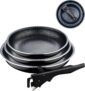 Bergner Click&Cook Black Edition Conjunto de frigideiras 18, 20 e 24 cm (4 peças)