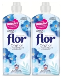Flor Original, amaciador suave concentrado para roupas, 89 lavagens (2 unidades)