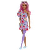 Barbie Fashionista vestido floral com perna protética