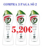 CIF Creme multi-superfícies, casa de banho e cozinha, 3 x 750ml