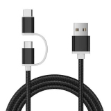 Super preço! Cabo 2 em 1 Micro USb para Tipo-C com 1m por 0,79€