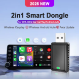 Carplay sem fio android adaptador automático 2 em 1 plug and play