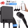 Carregador de Carro Elétrico Wallbox 7.4kW Tipo 2 32A Monofásico com Controle por APP