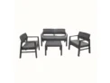 Conjunto de Jardim Kilimanjaro Antracite IPAE PROGARDEN (2 Cadeirões + 1 Mesa de Apoio + 1 Sofá duplo + 4 Almofadas)