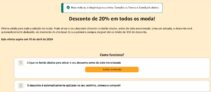 Desconto de -20% em toda a moda! CONTAS SELECIONADAS