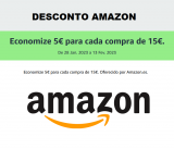 Desconto Amazon! 5€ de desconto para compras de 15€