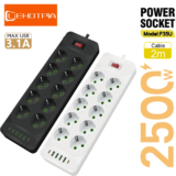 EU Plug AC Tomada com 10 tomadas, 4 USB-A e 2 USB-C
