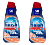 Finish All in 1 Max Power Gel detergente lava-louças desengordurante (100 lavagens) – 2 x 700 ml