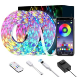 Fita LED 12m Controlo Remoto via App/Bluetooth ou Comando por 14,44€