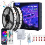 Fita LED RGB 15m + Comando + Bluetooth APP + Music Sync por 13,72€