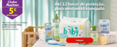 Compra Fraldas Auchan Baby, Ganha 5€ em cupão na compra de 15€