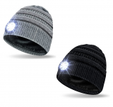 Gorro com luz LED recarregável com 3 modos de luz ajustáveis, [Classe energética A+++]