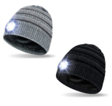 Gorro com luz LED recarregável com 3 modos de luz ajustáveis, [Classe energética A+++]