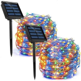 Descontaço! Grinalda Solar Pack 2 x (240LED 13.5mt) 8 modos Luz por apenas 8,27€