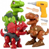 Jogo de construção dinossauros, inclui Tiranossauro Rex, Velociraptor e Triceratops + Berbequim elétrico só 12,19€