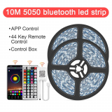 Fita LED RGB com 10 mt, com comando Bluetooth + controlo via APP bluetooth