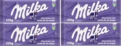 Milka Tableta de Chocolate com leite dos Alpes, 4x125g – 0,89€ a Unidade