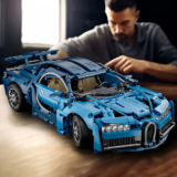 Modelo de brinquedo de carro desportivo azul de 1690 peças