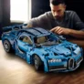 Modelo de brinquedo de carro desportivo azul de 1690 peças