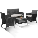 Desde Amazon! Móveis de jardim em vime 4 peças, conjunto de exterior por apenas 172€