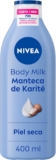 NIVEA Body Milk Manteiga de Karité (1 x 400 ml), hidrata até 72 h