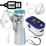 Nebulizador portátil USB mais medidor de pulso do dedo, oxigénio no sangue