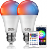 Pack de 2 Lâmpadas 10W RGB WiFi + Comando desde Amazon por apenas 10€ e pack de 4 por 18,2€