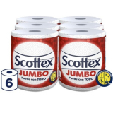 Papel de cozinha Scottex Jumbo – 6 rolos só 14€