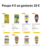 Poupa 4 € ao gastares 10 € (Em Alimentação)