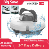 Redkey S100 Cordless Robotic Pool Cleaner Vacuum IPX8 Waterproof 5200mAh