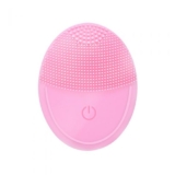 Escova de limpeza facial rosa silicone massageador elétrico para rosto à prova de água